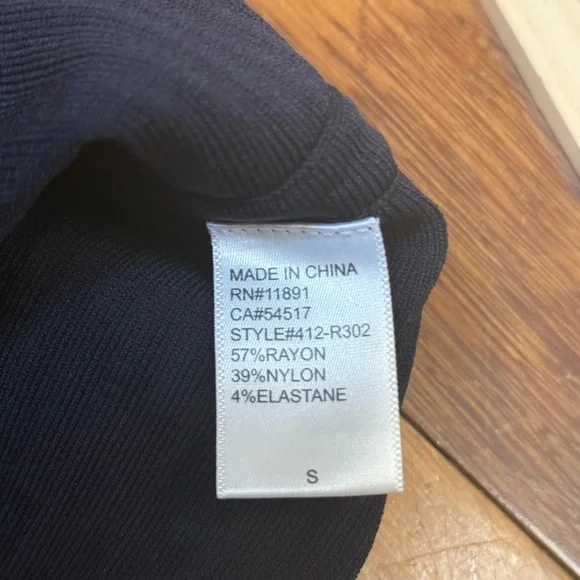 Bailey 44 Deck Ribbed Sweater Dress Navy Blue Stretch Midi Size S NWT 412-R302 - Picture 6 of 9